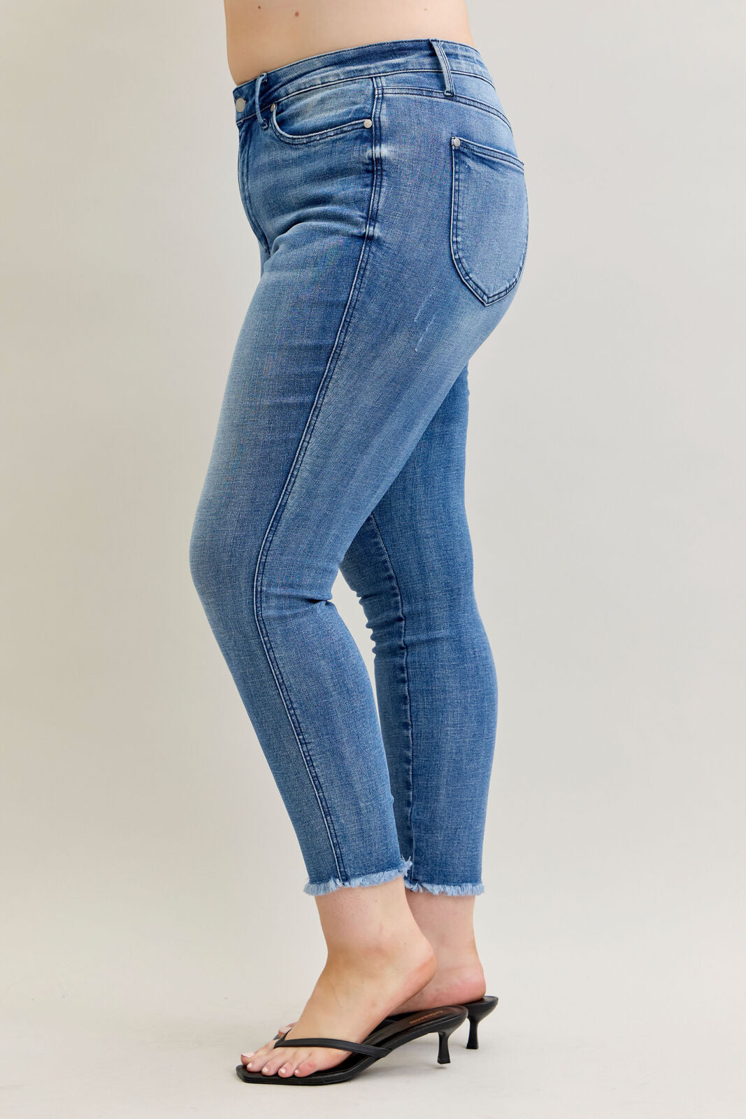 Janice High Waist Frayed Hem Skinny Judy Blue