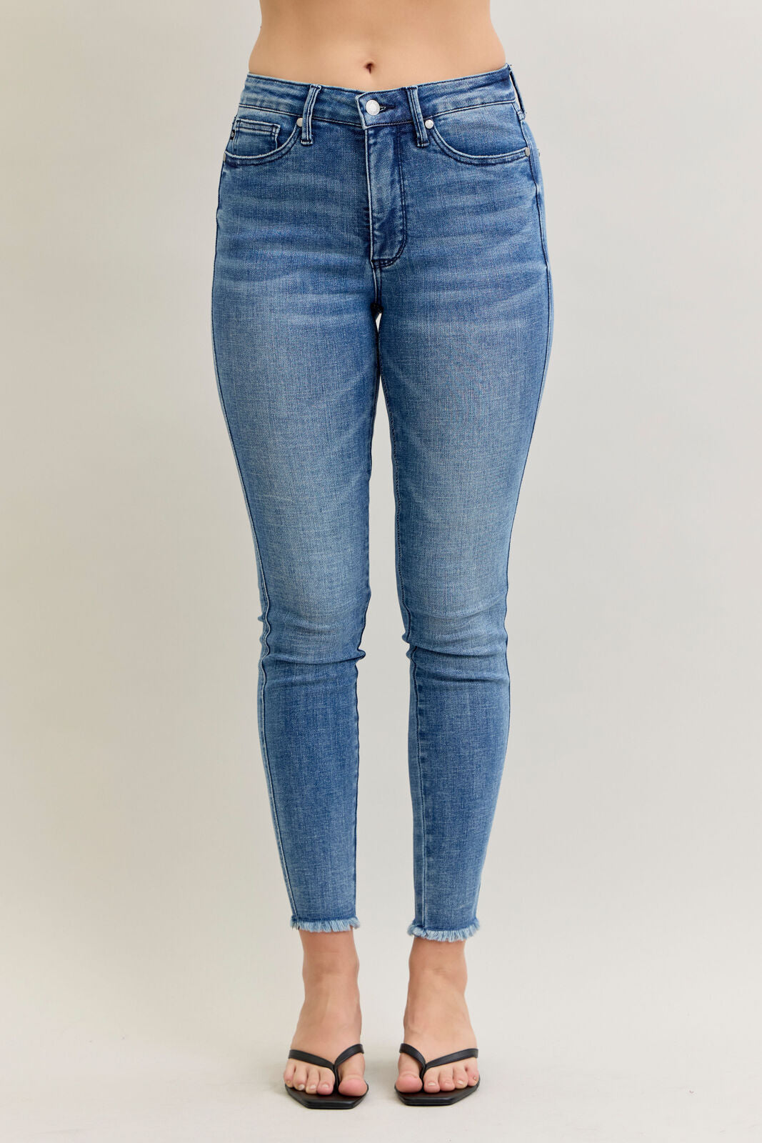 Janice High Waist Frayed Hem Skinny Judy Blue