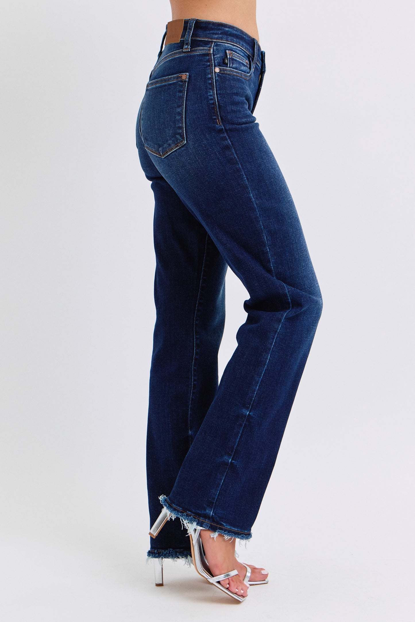 Judy Blue Fray Hem Straight Dark Wash