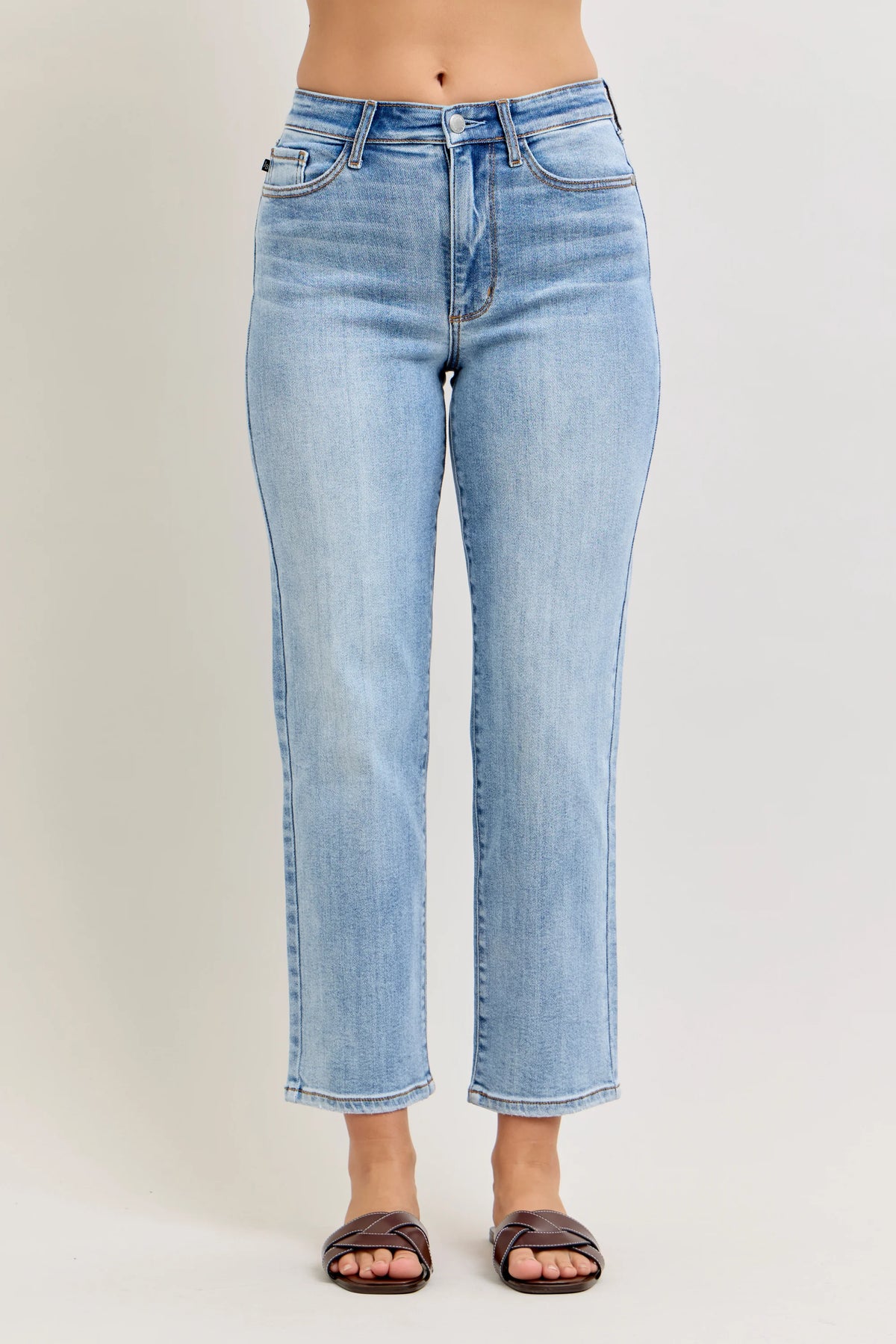 Judy Blue High Waist Ankle Straight Light Wash