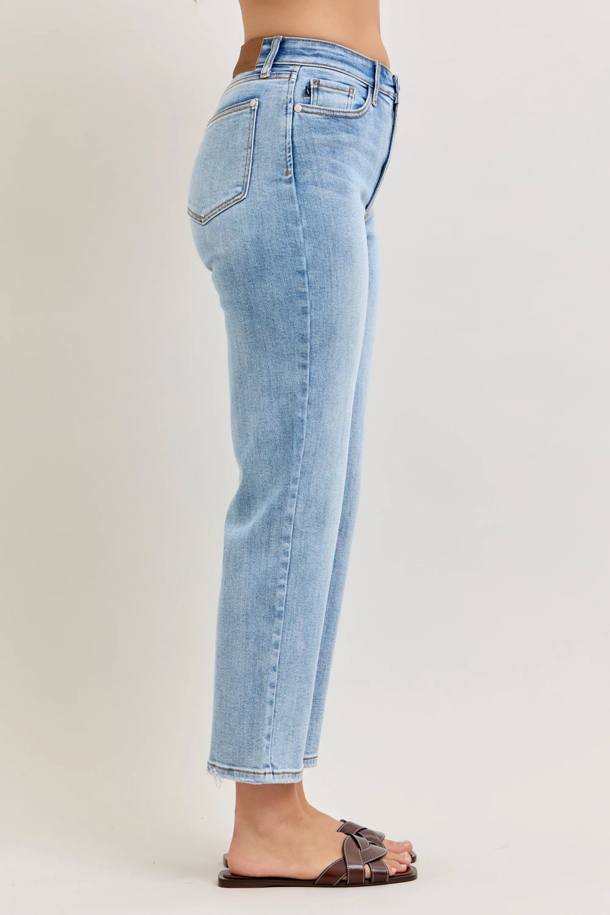 Judy Blue High Waist Ankle Straight Light Wash
