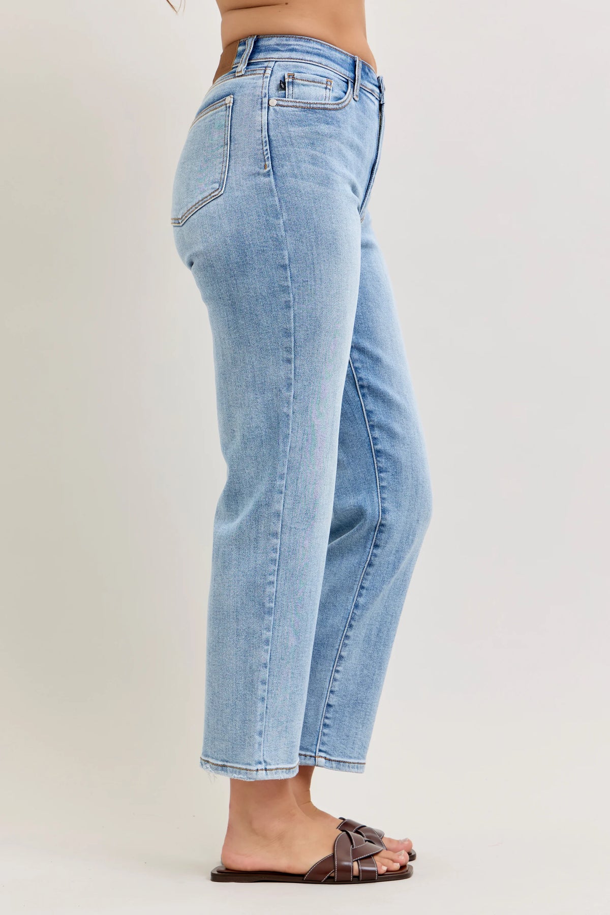 Judy Blue High Waist Ankle Straight Light Wash