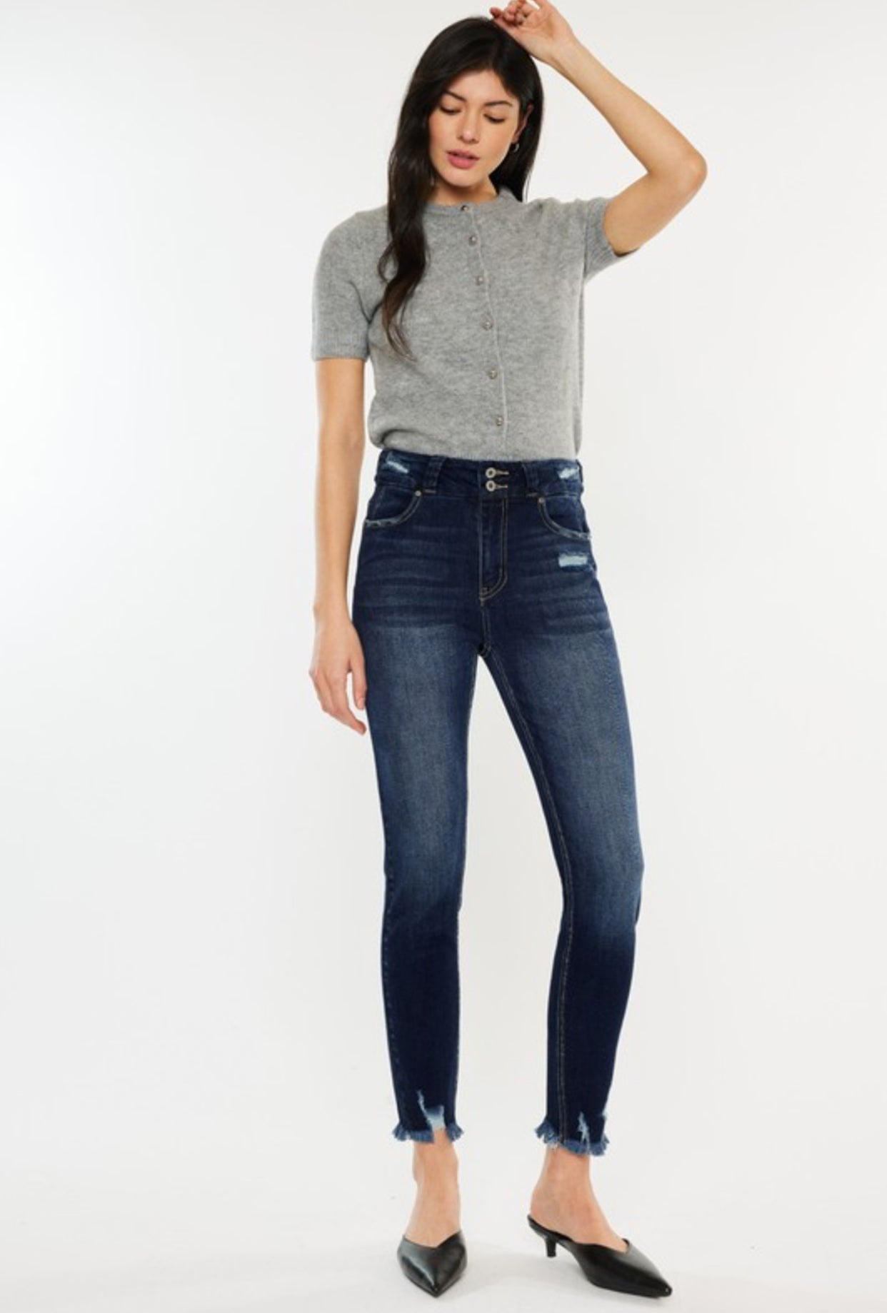 Kinsley KanCan 2 Button Skinny Dark Jeans