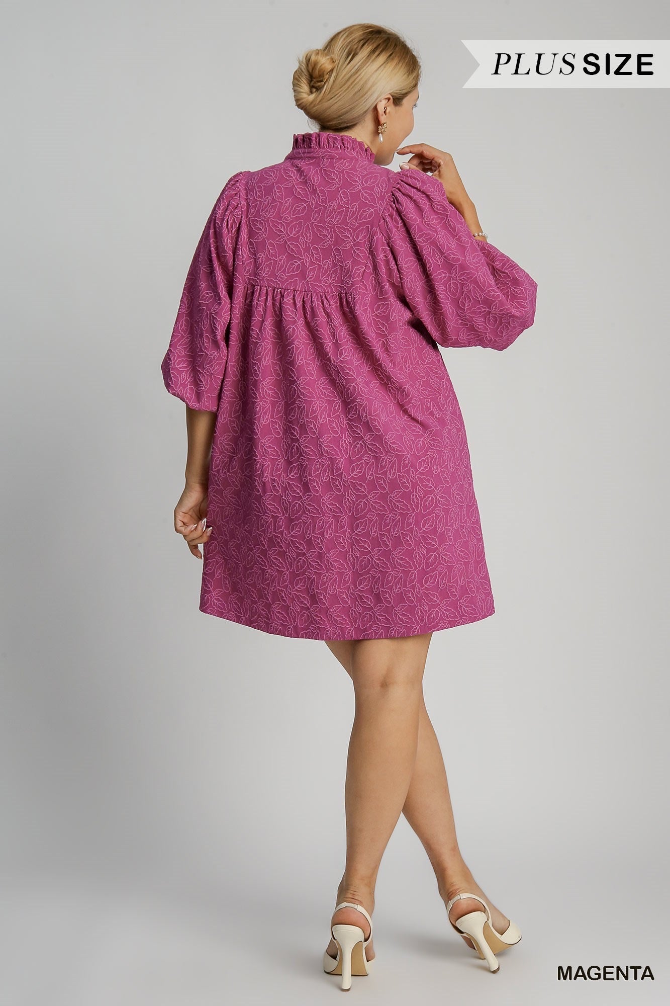 Ivey Jacquard A-Line Dress Magenta