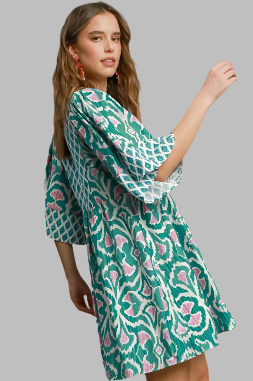 Love Yourself Babydoll Dress Emerald