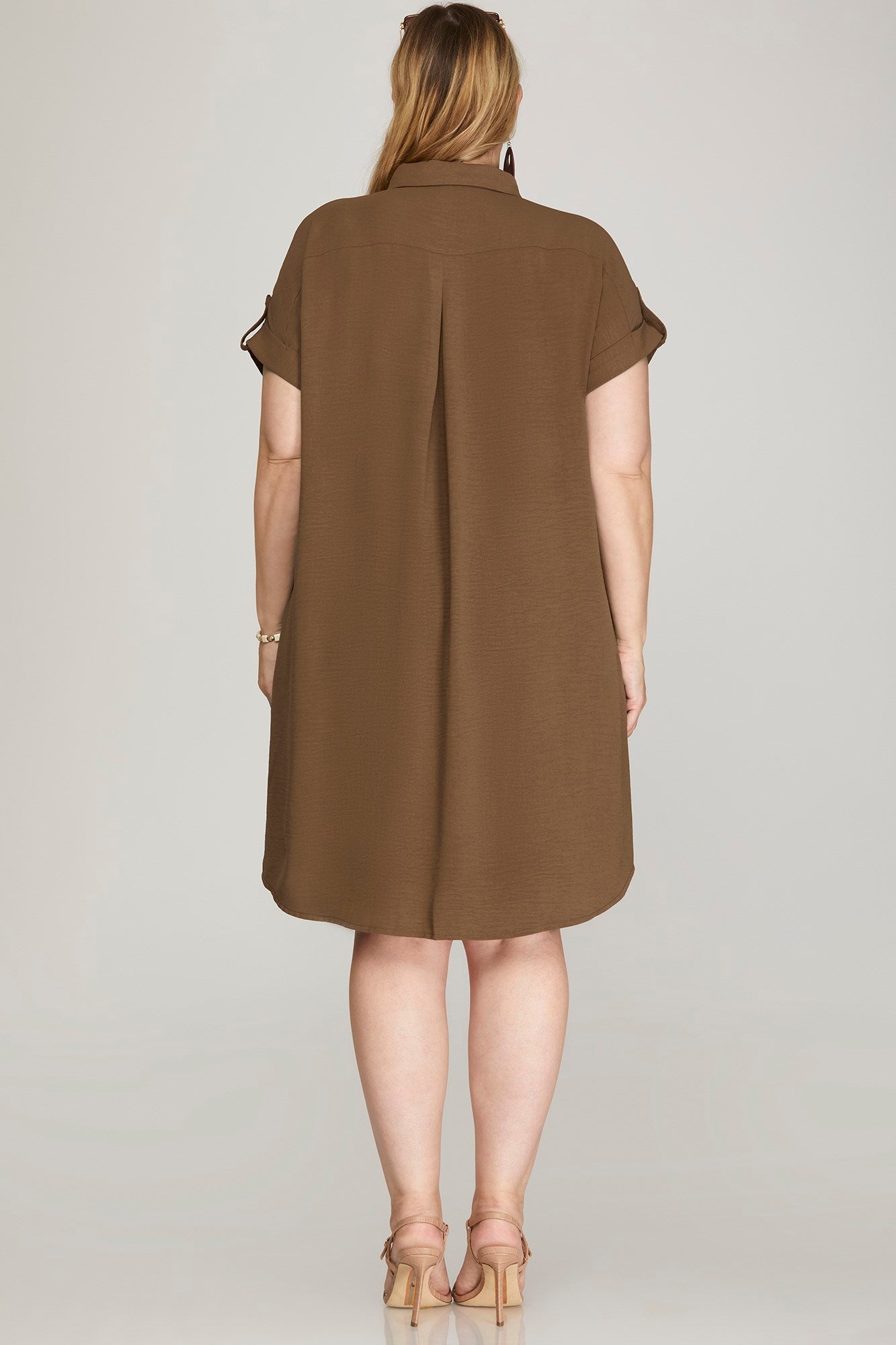 Wanda Woven Shirt Dress Brown