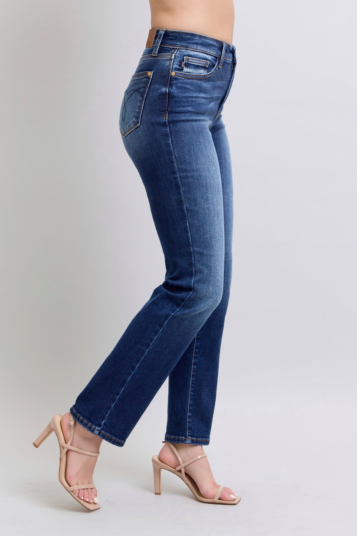 Judy Blue High Rise Vintage Wash Thermal Straight Dark