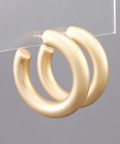 50 MM Thick Open Hoops Matte Gold