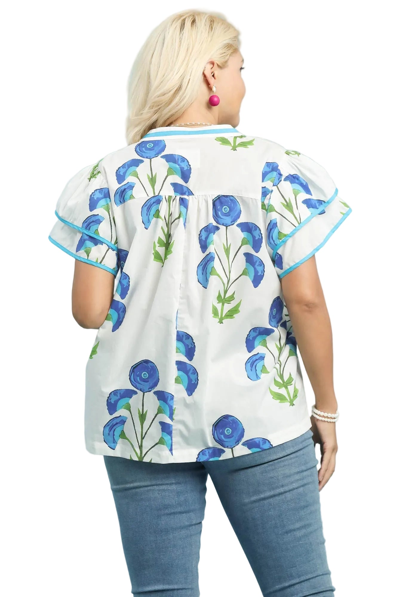 Barbie Blossom Meadow Print Top Cream