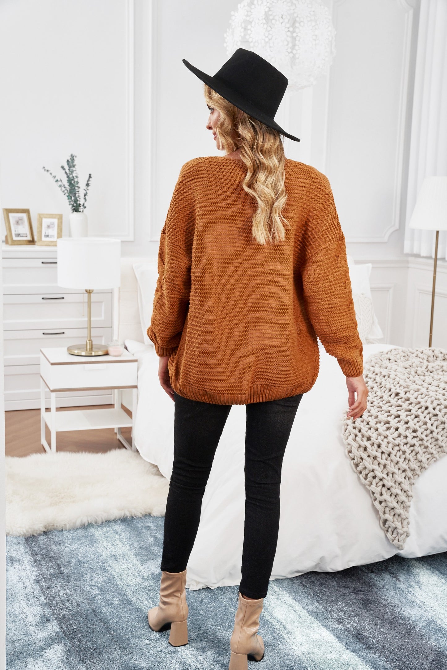 Camilla Chunky Knit Cardigan Rust