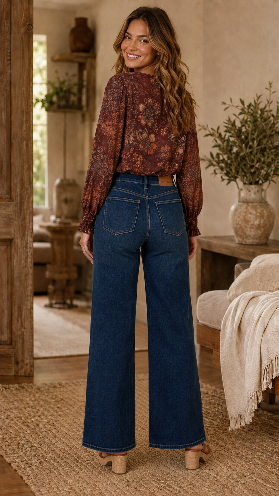 Judy Blue "Lux" Retro Wide Dark Twilight Blue Petite"