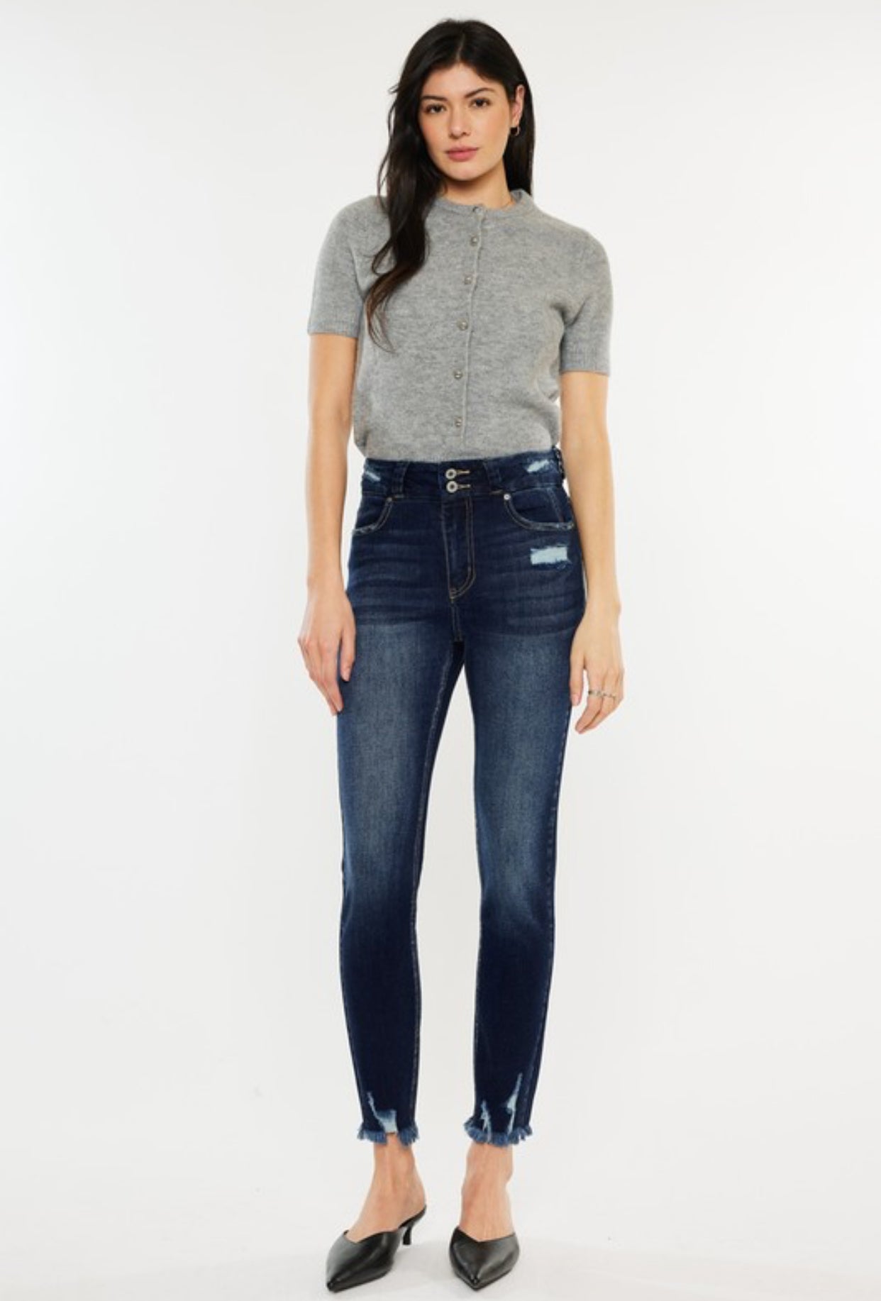 Kinsley KanCan 2 Button Skinny Dark Jeans