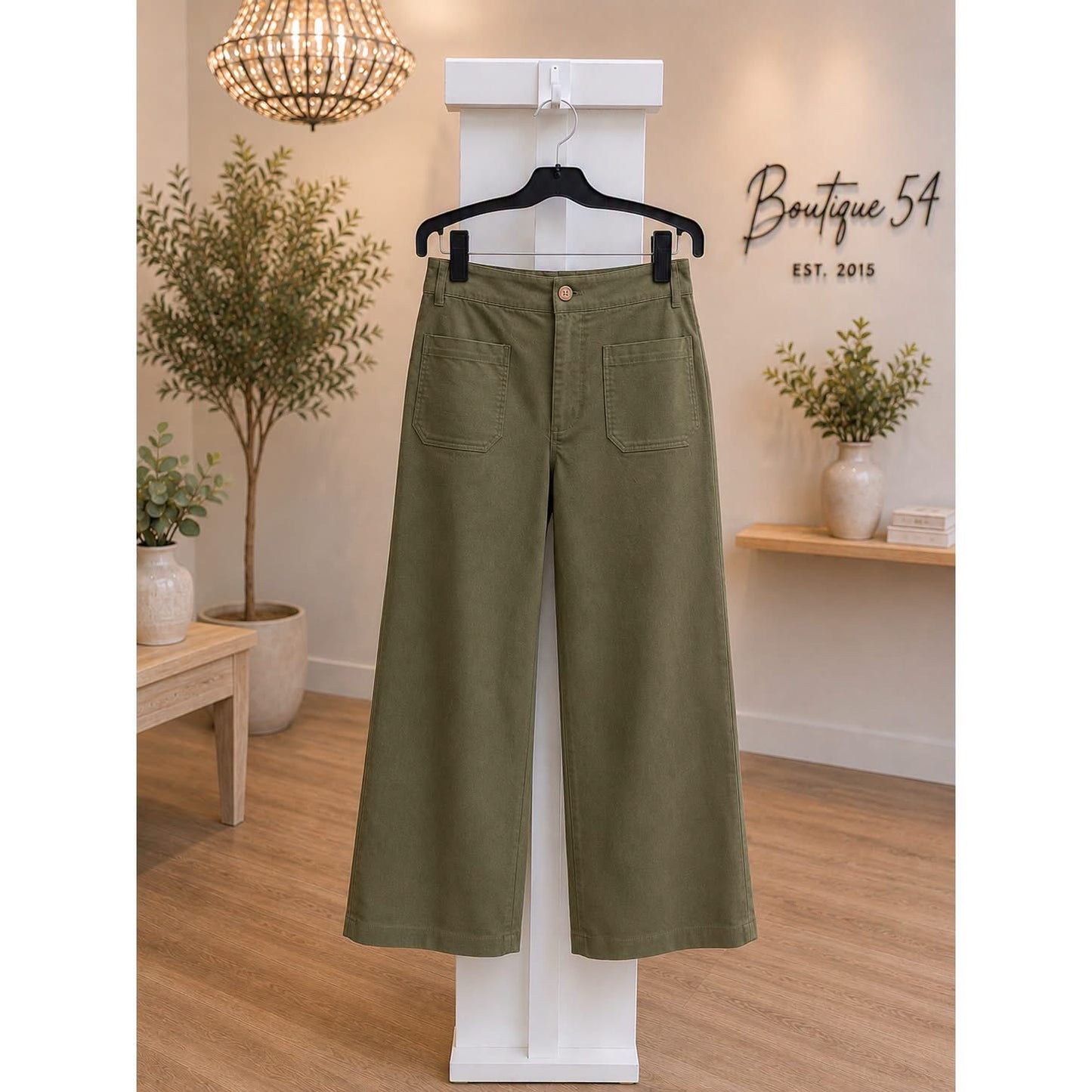 Cathy Cropped Ankle Pants Olive