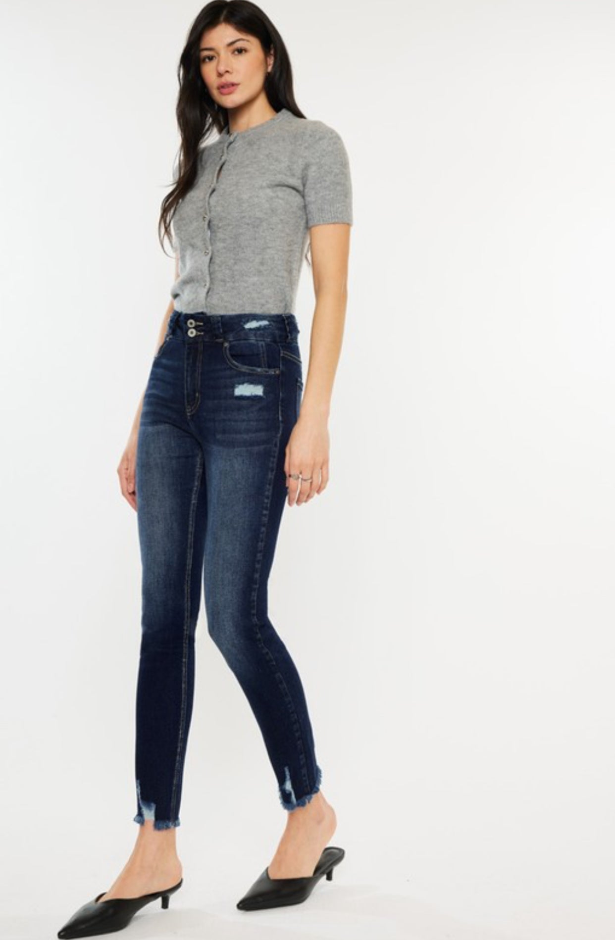 Kinsley KanCan 2 Button Skinny Dark Jeans
