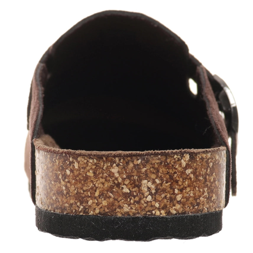Brianna Suede Mules Chocolate Brown