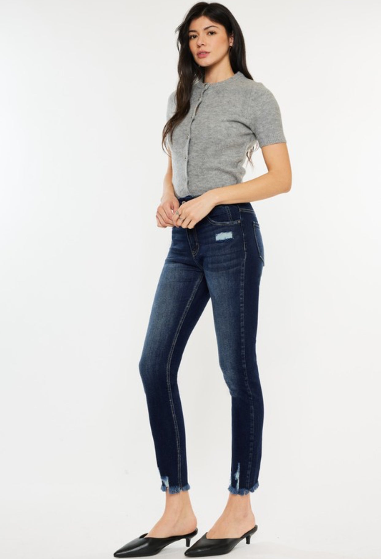 Kinsley KanCan 2 Button Skinny Dark Jeans
