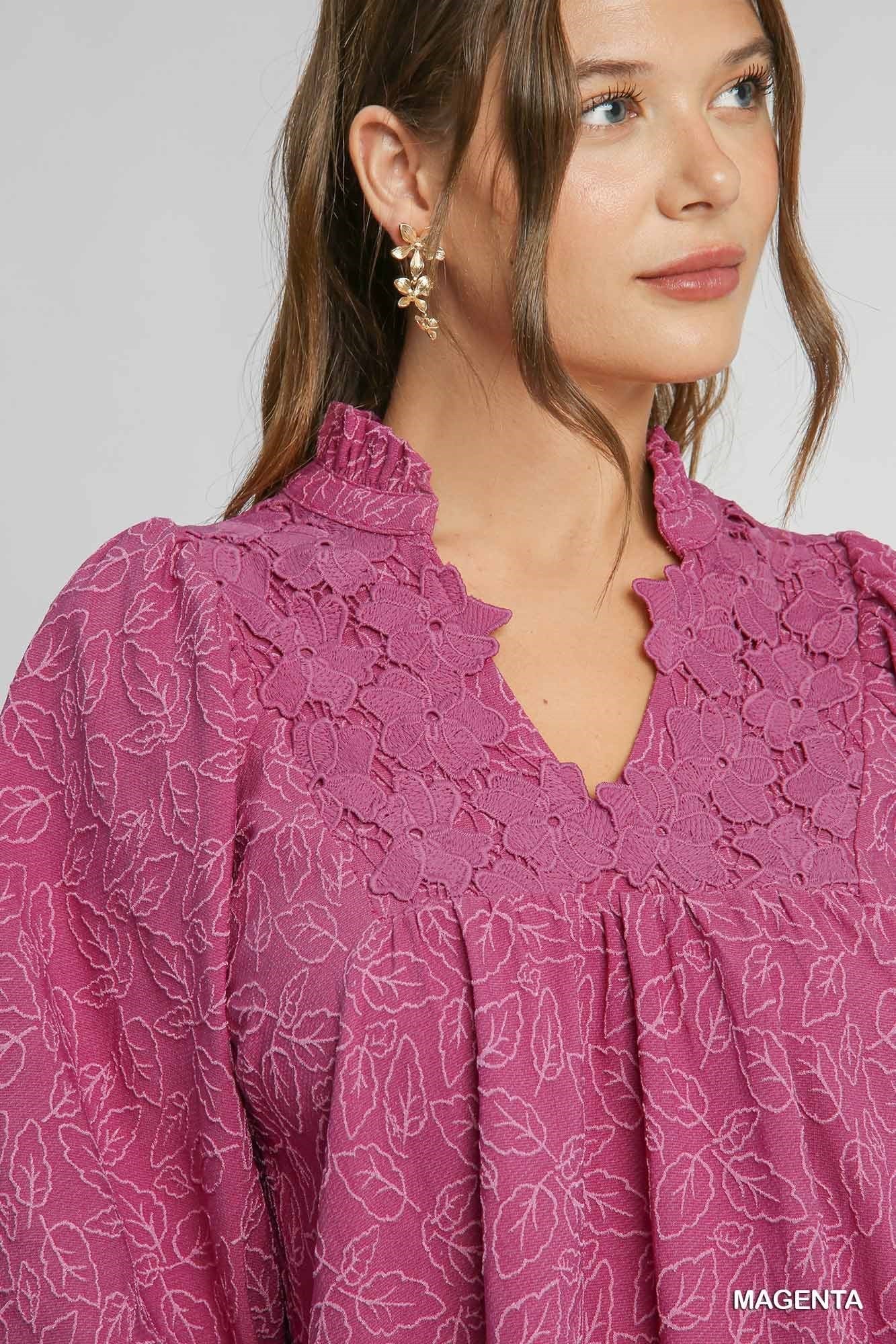 Ivey Jacquard A-Line Dress Magenta