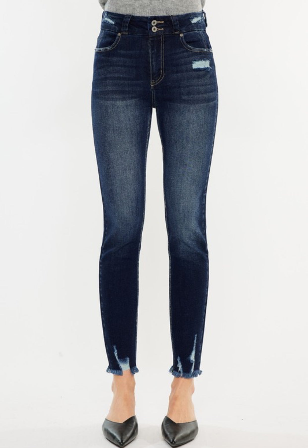 Kinsley KanCan 2 Button Skinny Dark Jeans
