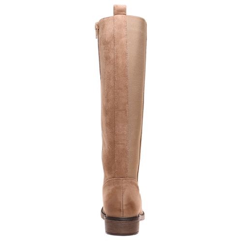 Wyatt Suede Adjustable Calf Tall Riding Boot Taupe