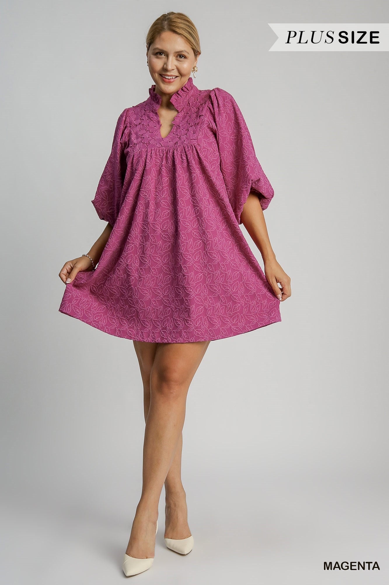 Ivey Jacquard A-Line Dress Magenta