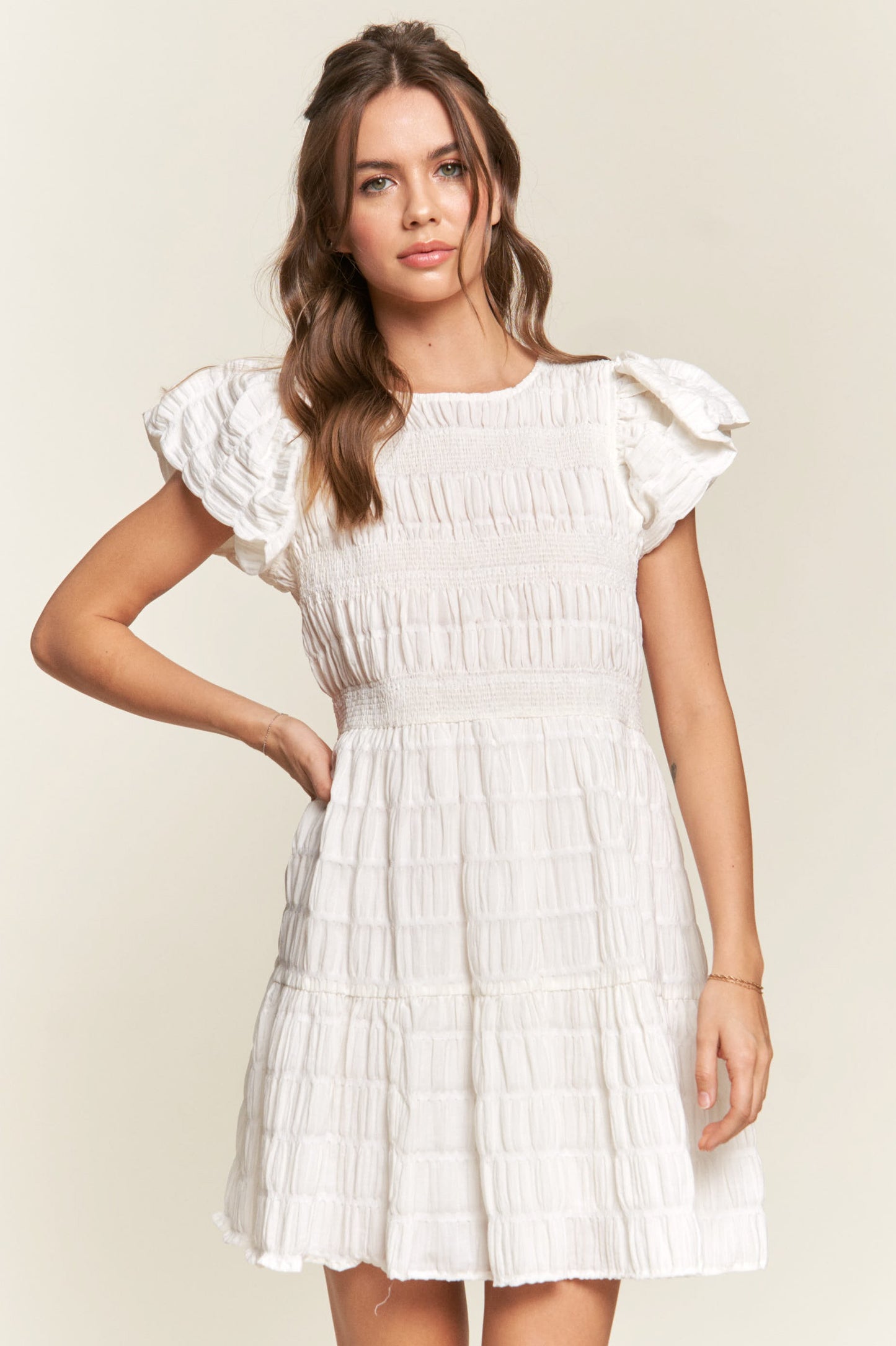 Milestone Memories Baby Doll Dress White