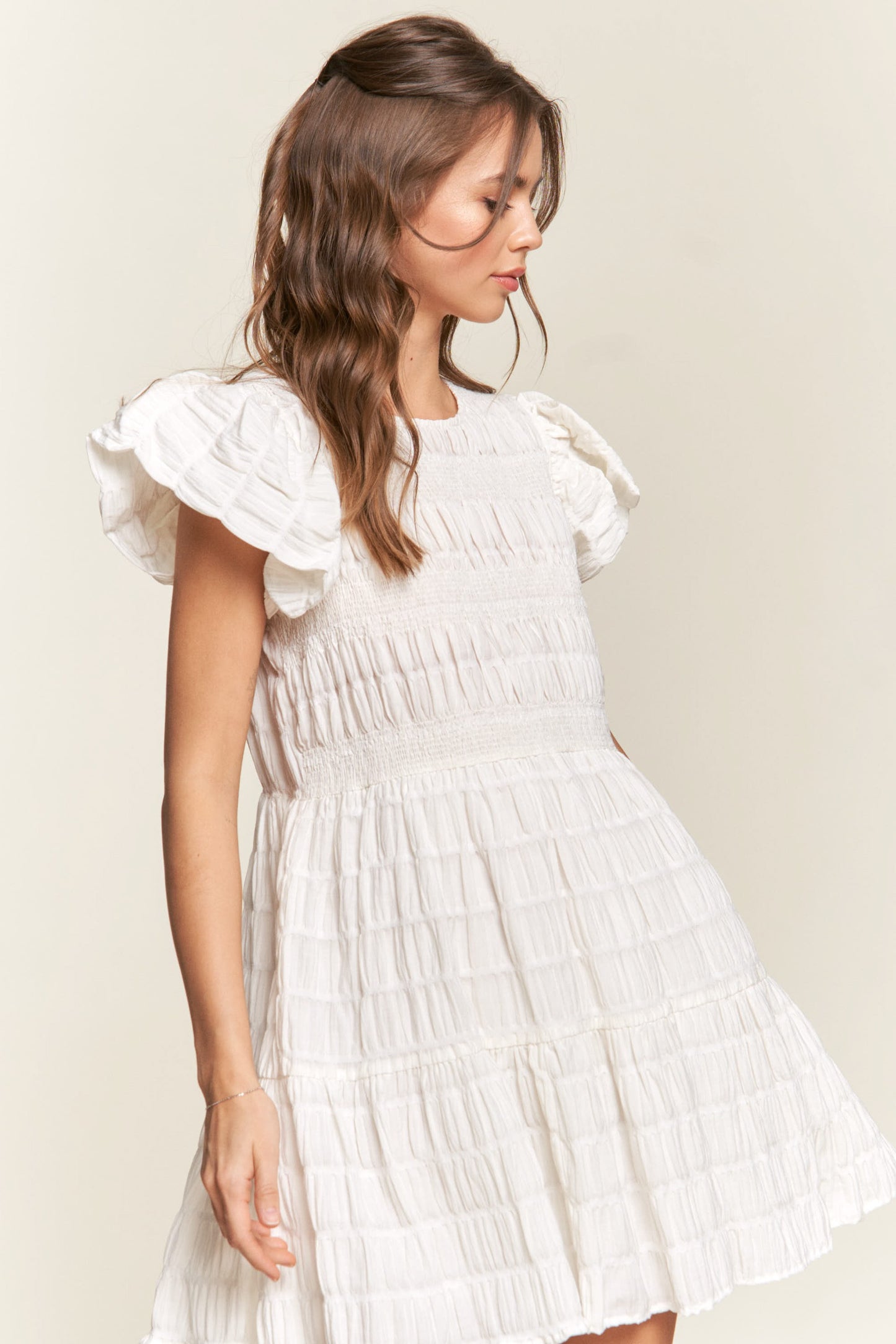 Milestone Memories Baby Doll Dress White