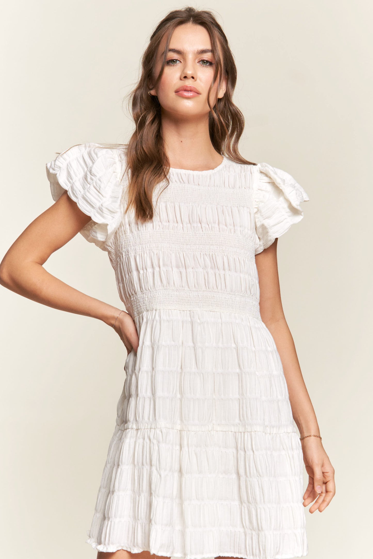 Milestone Memories Baby Doll Dress White