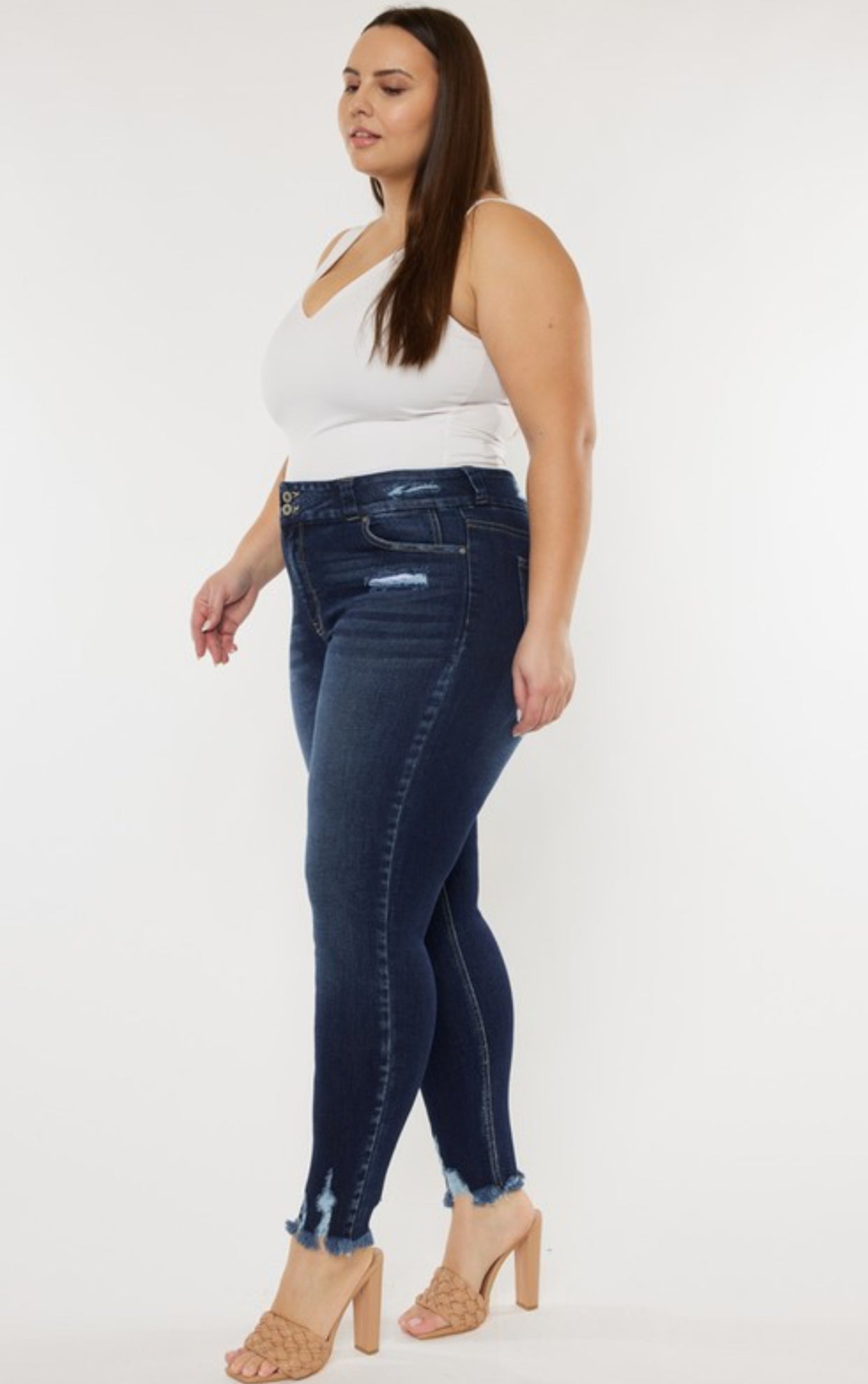 Kinsley KanCan 2 Button Skinny Dark Jeans