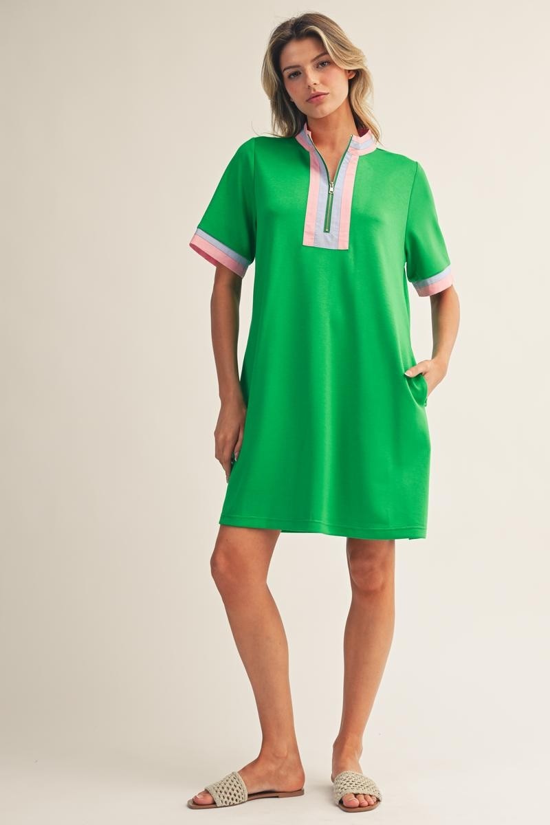 Collen Casual Solid Dress Kelly Green – Boutique 54