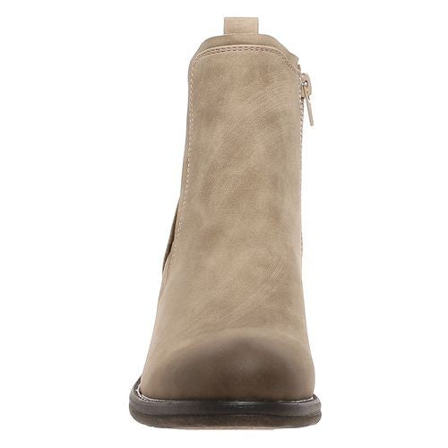 Cora Chunky Heel Bootie Taupe