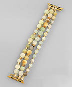 3 Row Natural Stone Smart Watch Band