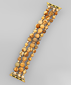 3 Row Natural Stone Smart Watch Band