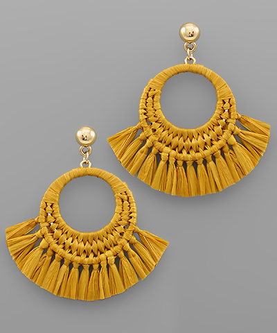 Raffia Circle Tassel Earring
