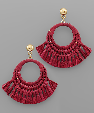 Raffia Circle Tassel Earring