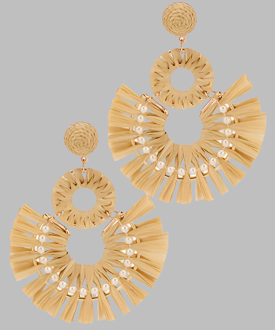 Rattan Fan Earring