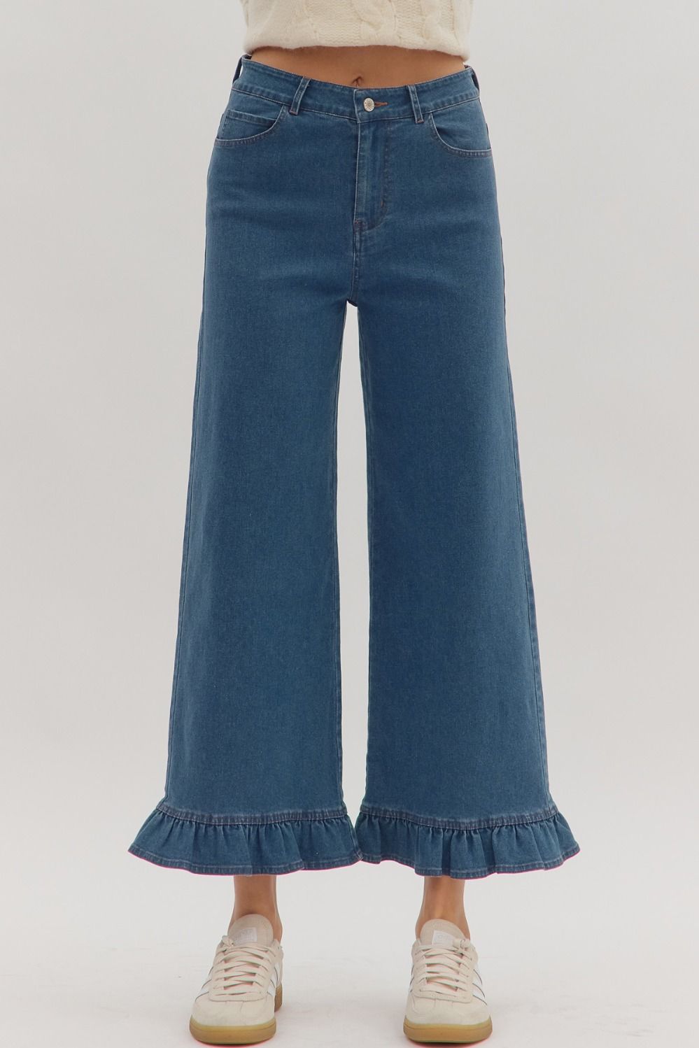 Patty 5 Pocket Ruffle Hem Denim
