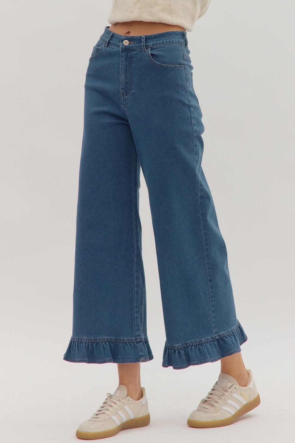 Patty 5 Pocket Ruffle Hem Denim