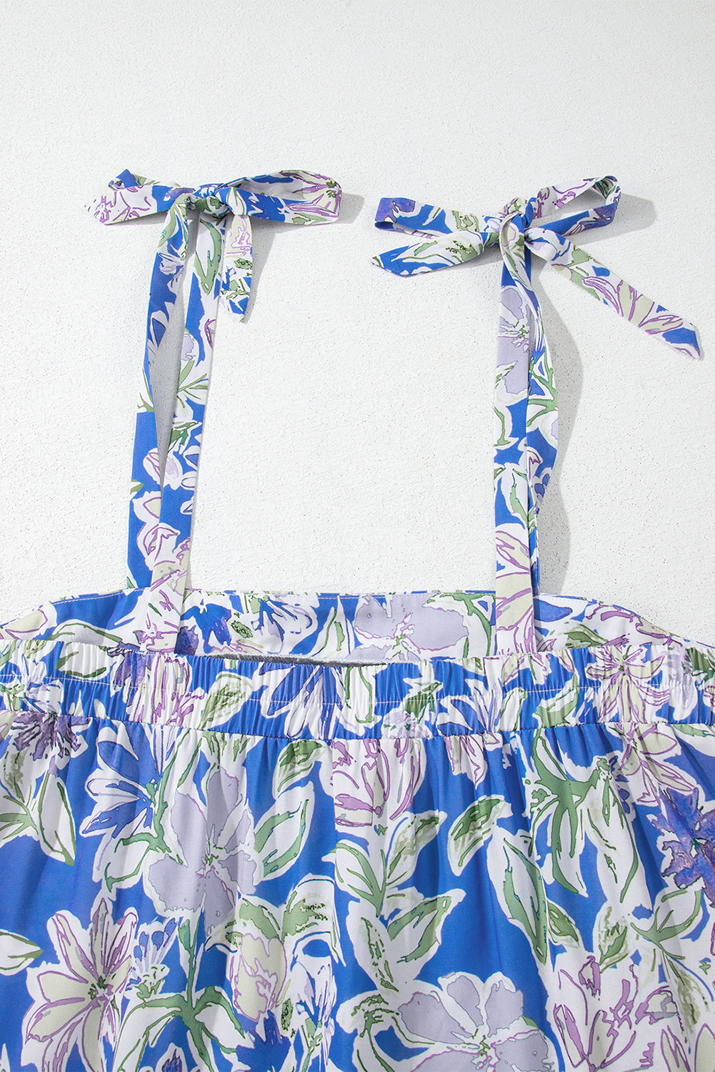 Felecia Floral Print Strap Maxi Dress Blue