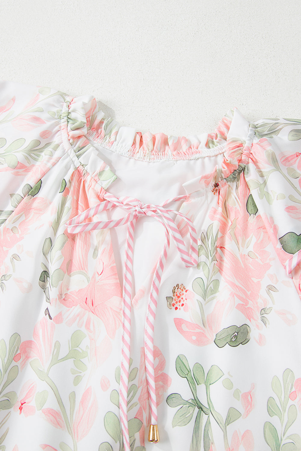 Preslee Floral Contrast Edge Short Sleeve Mini Dress Pink