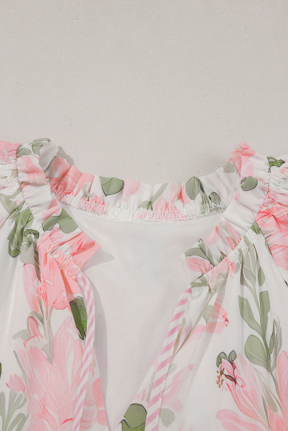 Preslee Floral Contrast Edge Short Sleeve Mini Dress Pink