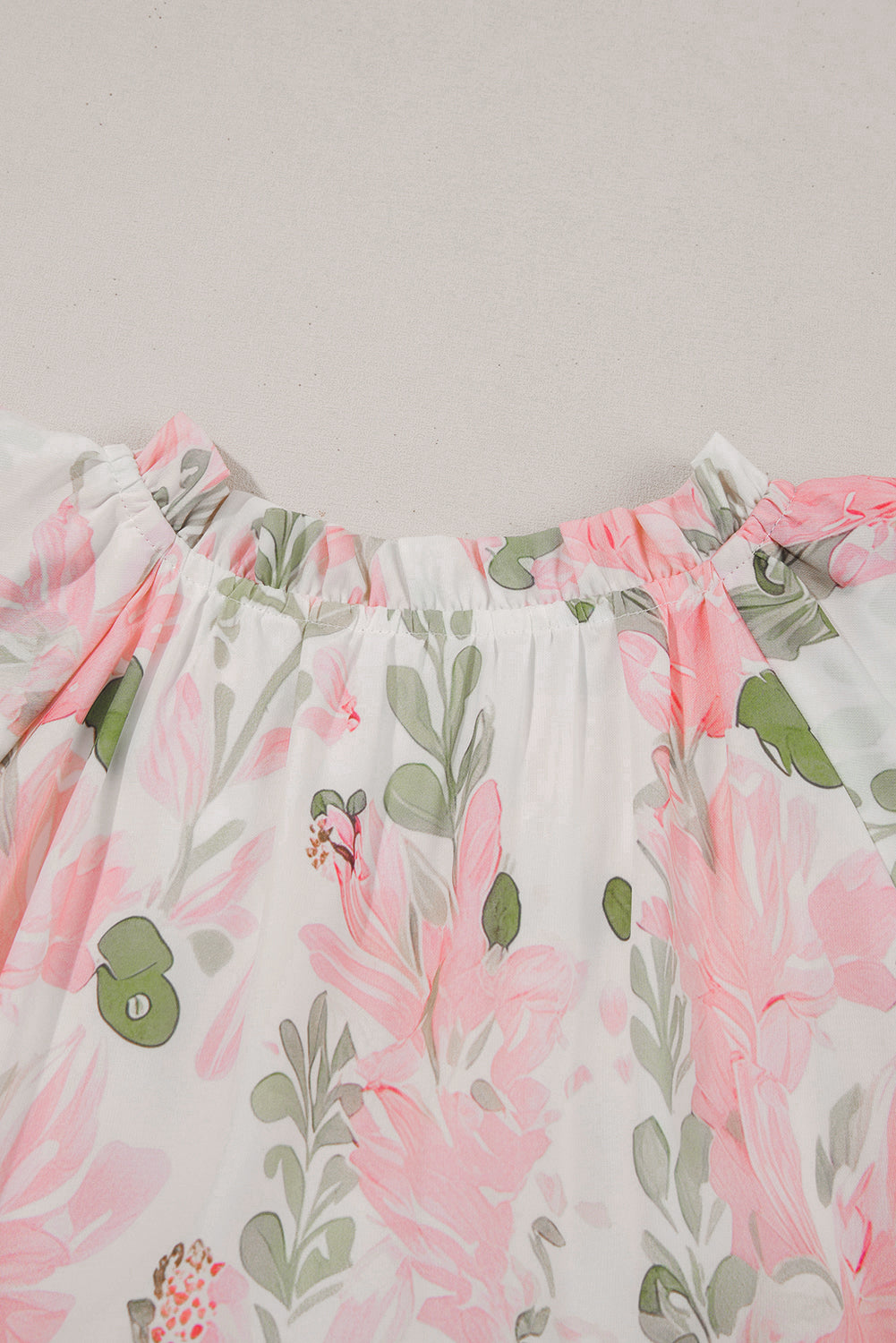 Preslee Floral Contrast Edge Short Sleeve Mini Dress Pink