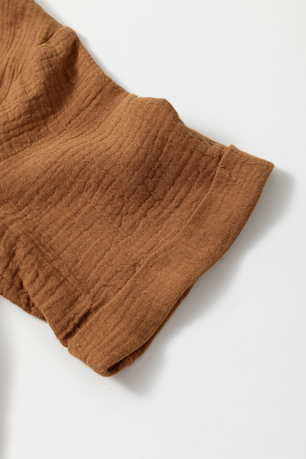 Carrie Crinkle Textured 2 Pc. Short Set Chestnut