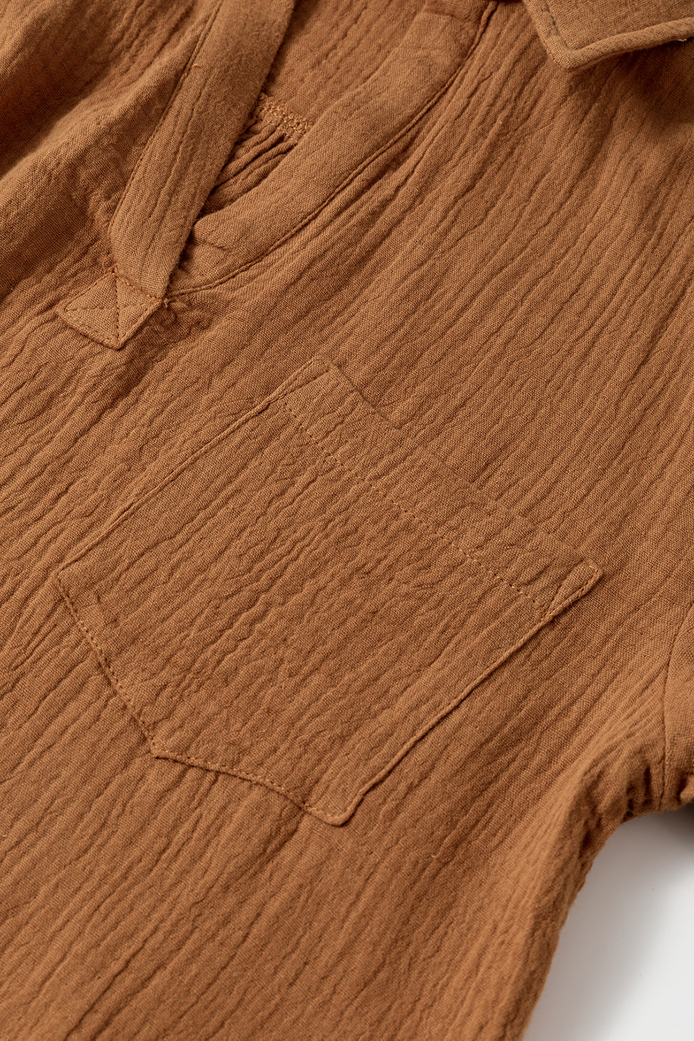 Carrie Crinkle Textured 2 Pc. Short Set Chestnut