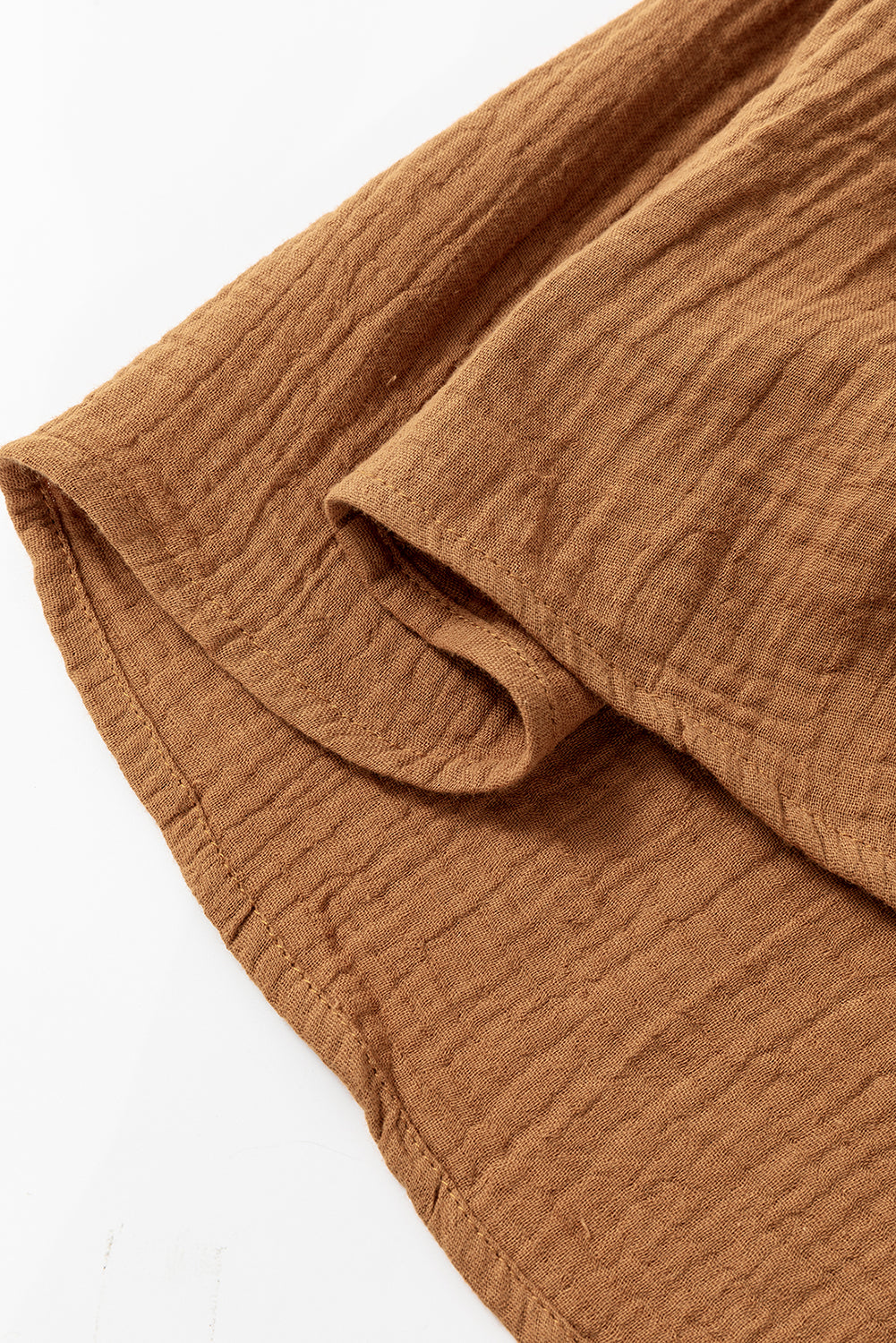 Carrie Crinkle Textured 2 Pc. Short Set Chestnut