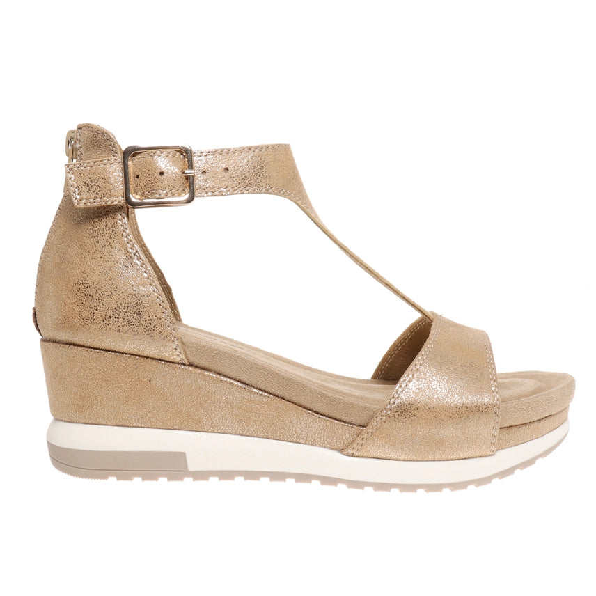 Wendy Zip Back Wedge Gold