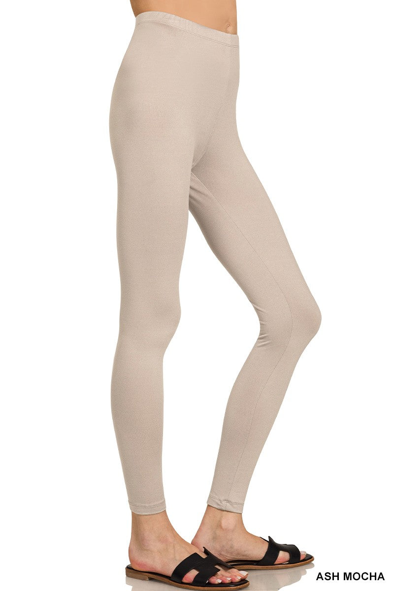 Payton Premium Micro Fiber Full Length Leggings Ash Mocha