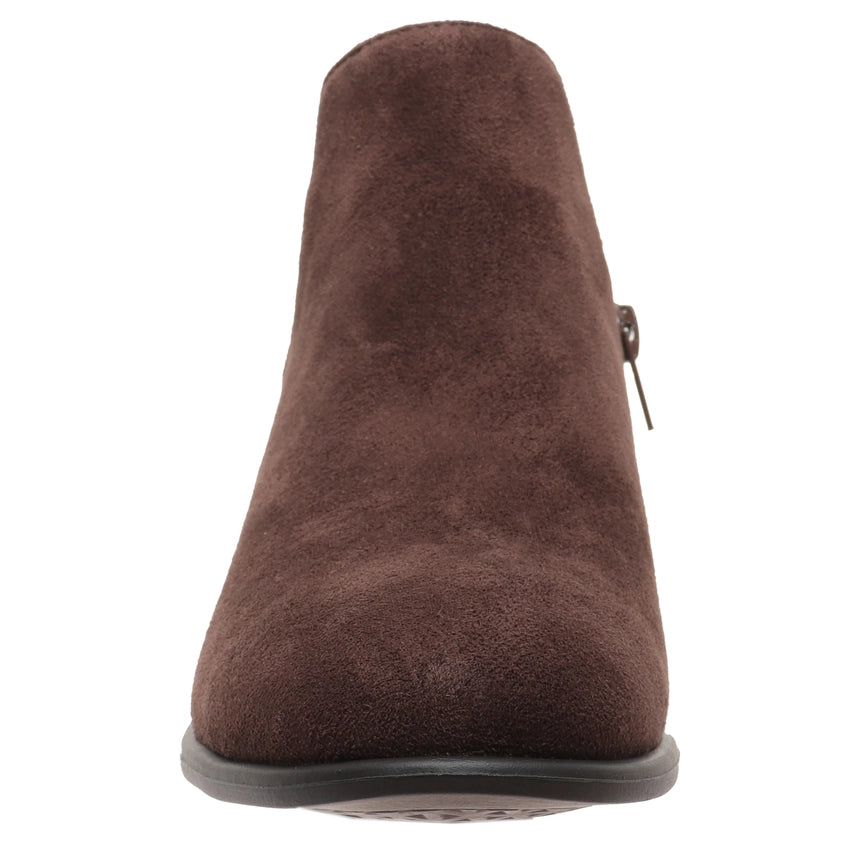 Brooke Low Heel Suede Bootie Brown