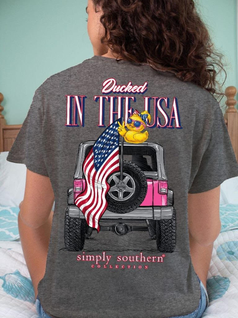 Simply Southern Ducked in The USA Heather Grey
