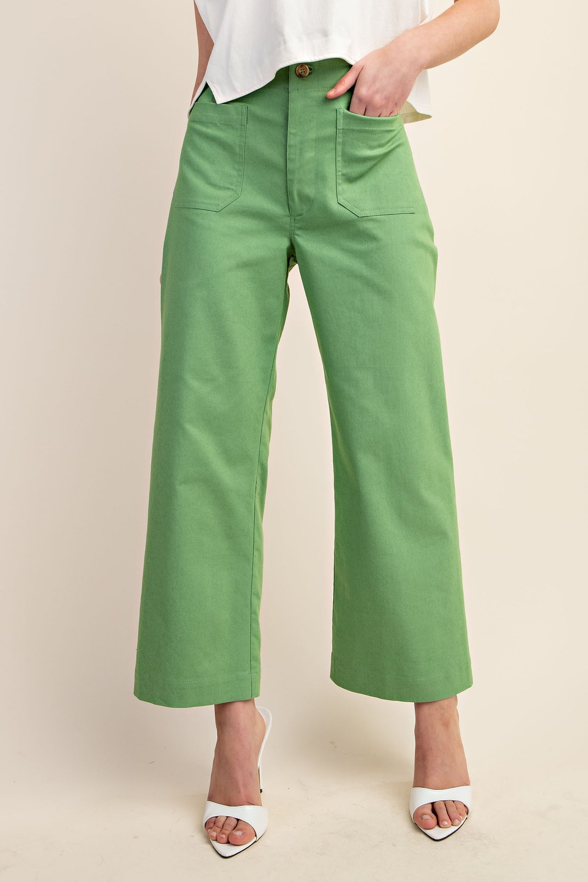 Cathy Cropped Ankle Pants Apple Green