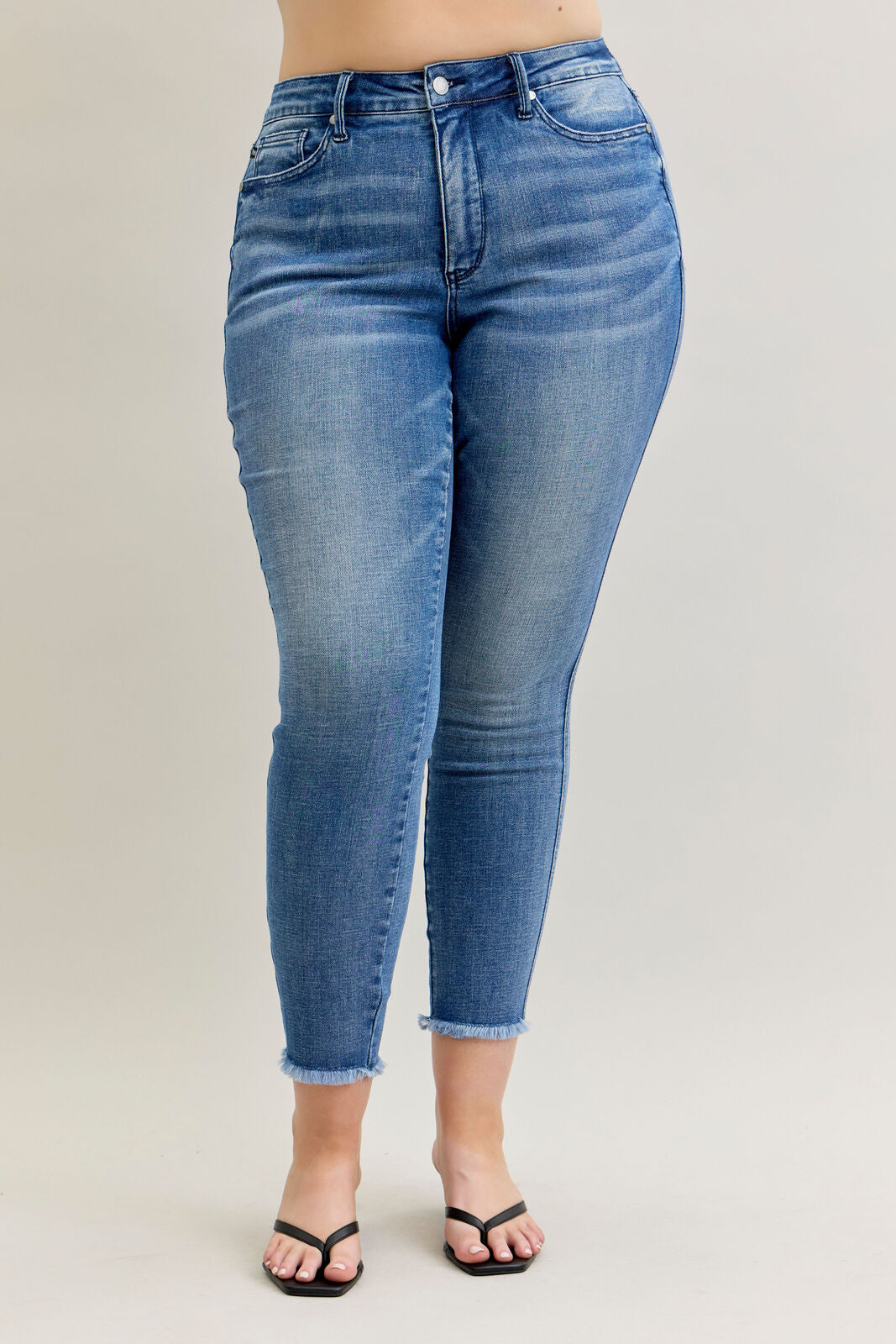 Janice High Waist Frayed Hem Skinny Judy Blue